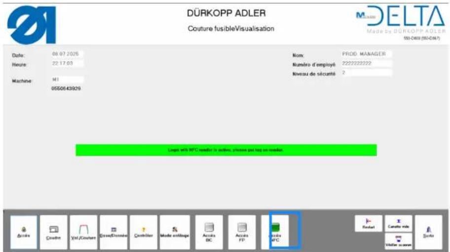 Dürkopp Adler 550D800 - Se connecter avec NFC - 1