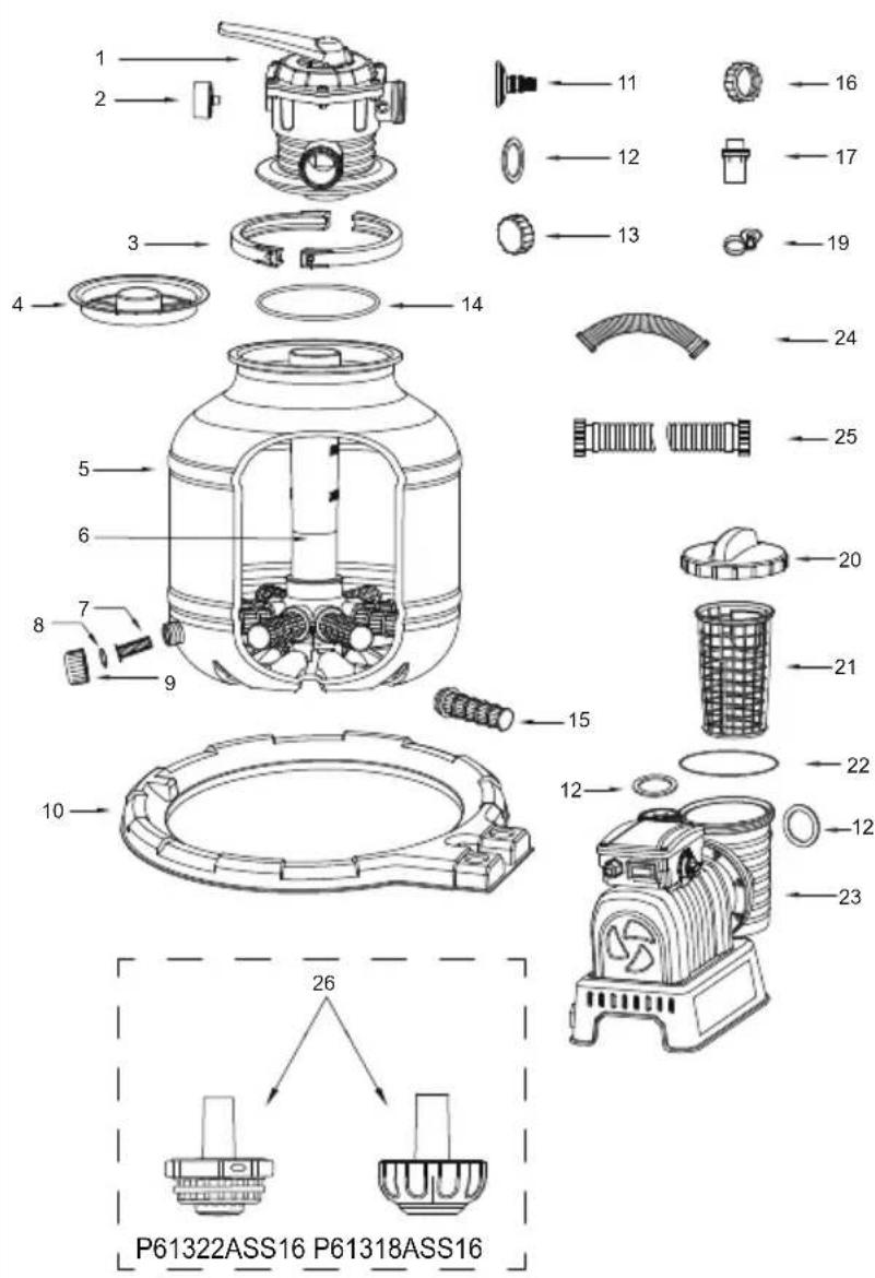 BESTWAY Flowclear 58486 - ÜBERSICHT BAUTEILE - 1