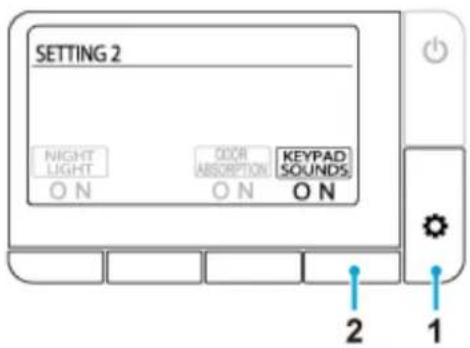 SETTING 2 NIGHT LIGHT ON ODR ABSORPTION ON KEYPAD SOUNDS ON 2 1