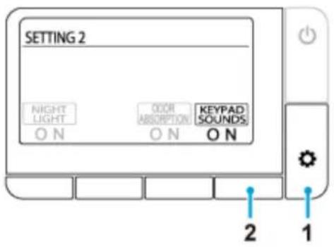 SETTING 2 NIGHT LIGHT ON ODR ABSORPTION ON KEYPAD SOUNDS ON 2 1