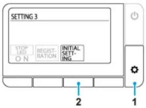 SETTING 3 STOP LED ON REGIST- RATION INITIAL SETT- ING 2 1
