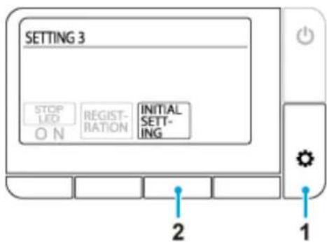 SETTING 3 STOP LED ON REGIST- RATION INITIAL SETT- ING 2 1