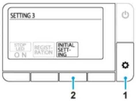 SETTING 3 STOP LED ON REGIST- RATION INITIAL SETT- ING 2 1