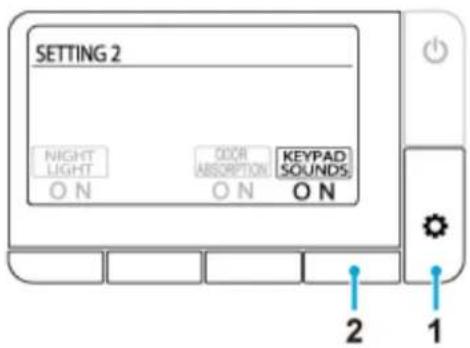 SETTING 2 NIGHT LIGHT ON OXR ABSORPTION ON KEYPAD SOUNDS ON 2 1