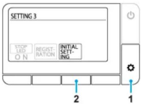 SETTING 3 STOP LED ON REGIST- RATION INITIAL SETT- ING 2 1