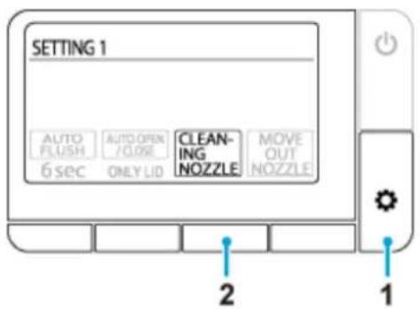SETTING 1 AUTO FLUSH 6 sec AUTO OPEN /CLOSE ONLY LID CLEAN- ING NOZZLE MOVE OUT NOZZLE 2 1