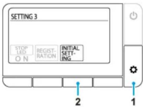 SETTING 3 STOP LED ON REGIST- RATION INITIAL SETT- ING 2 1