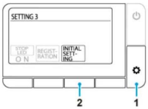 SETTING 3 STOP LED ON REGIST- RATION INITIAL SETT- ING 2 1