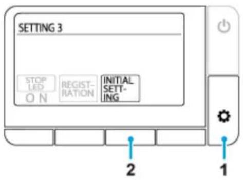 SETTING 3 STOP LED ON REGIST- RATION INITIAL SETT- ING 2 1