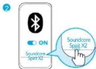 soundcore Spirit X2 - Δiaδikασία αντιοτοίχιος μέω Bluetooth με τη συοκεύη σας - 2