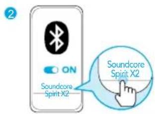 soundcore Spirit X2 - Párovanie s vašim zariadením prostredníctvom pripojenia Bluetooth - 2