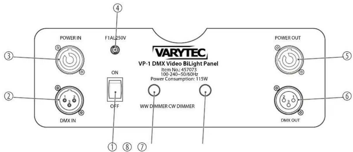 Varytec VP1 DMX - Connexions en mode DMX - 2