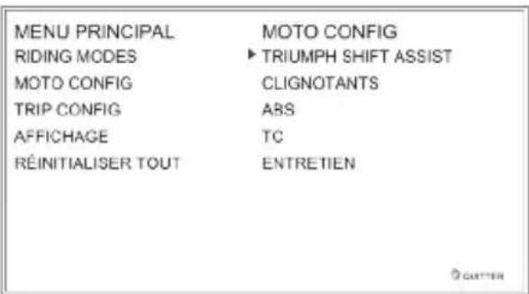TRIUMPH Speed Triple 1050 RS (2021) - Menu Configuration moto - 1