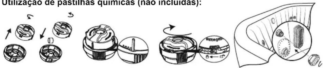 BESTWAY SaluSpa 60076 - Utilização de pastilhas químicas (não incluídas): - 1