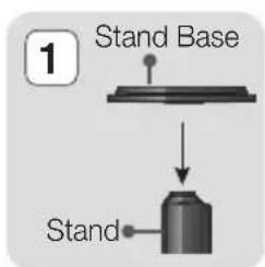 SAMSUNG HTH5550WK - Installing the Speakers on the Tallboy Stand - 1