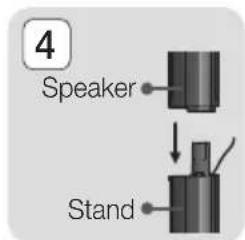 SAMSUNG HTH5550WK - Installing the Speakers on the Tallboy Stand - 4
