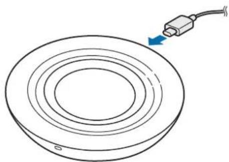 SAMSUNG EPP3105 - 將充電器連接到無線充電器。 - 2