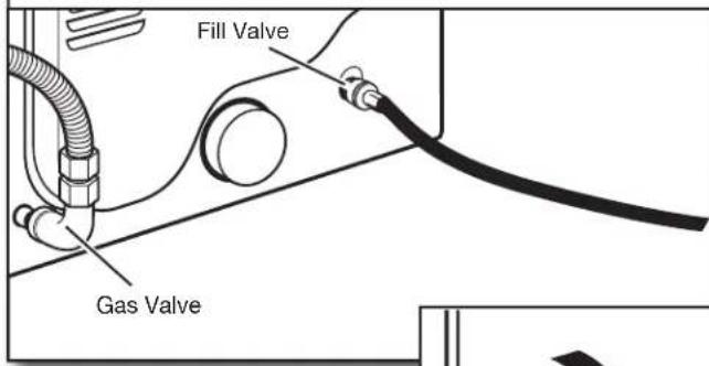 MAYTAG MALAUMVW7230HC - Attach long hose to dryer fill valve and tighten coupling - 1