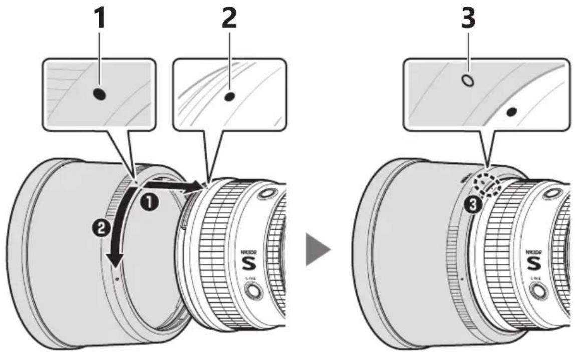 NIKON NIKKOR Z 400mm f4.5 VR S - Fixation du parasoleil - 1
