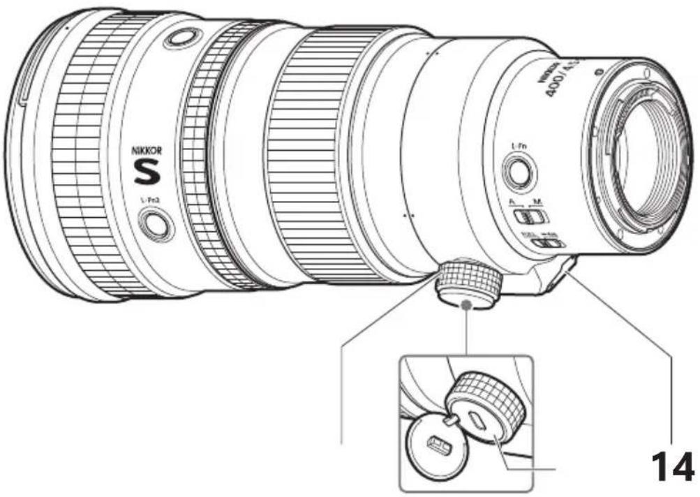NIKON NIKKOR Z 400mm f4.5 VR S - Repères de rotation de la bague de collier pour trépied - 1