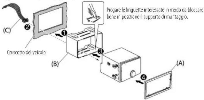 JVC KWDB95BT - Installazione dell'apparecchio (nel cruscotto) - 1
