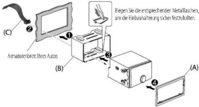 JVC KWDB95BT - Einbau der Einheit (Einbau im Armaturenbrett) - 1