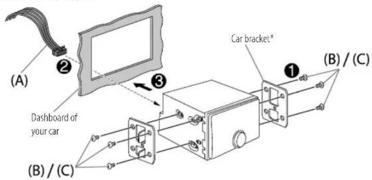 JVC KWX850BT - Installing the unit (in-dash mounting) - 1
