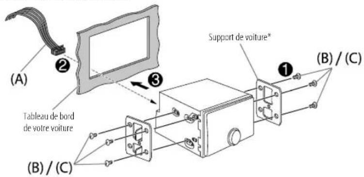 JVC KWX850BT - Installation de l'appareil (montage encastré) - 1