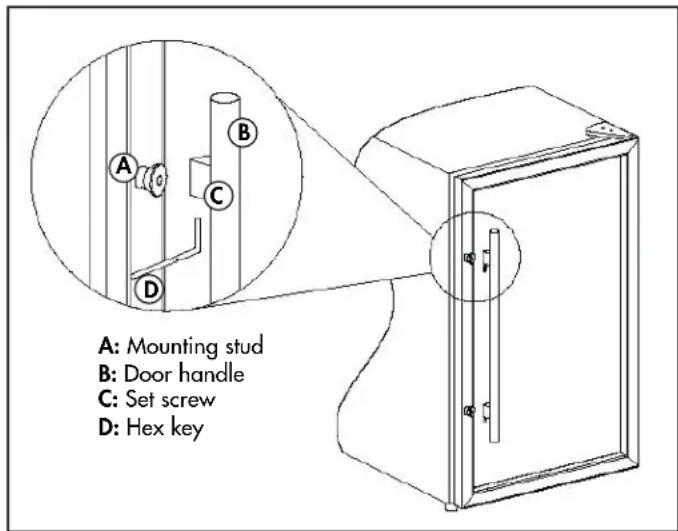 DANBY DWC040D2BSSDB - DOOR HANDLE INSTALLATION - 1