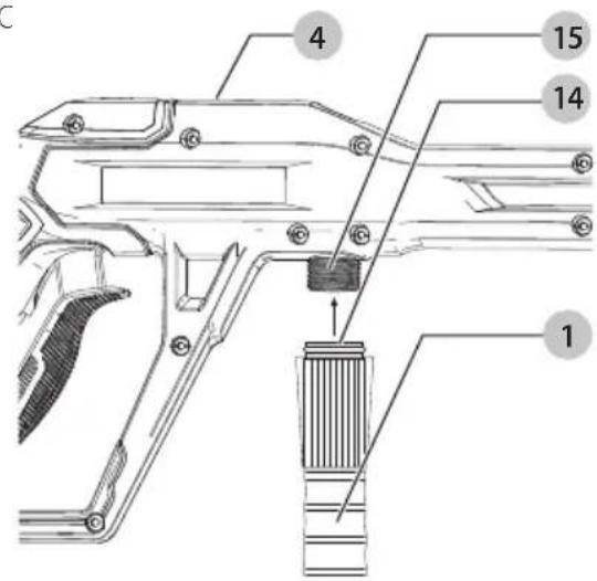 Craftsman CMEPW1700 - Conexión de manguera de alta presión (Fig. C, D) - 1