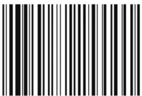 Black and white barcode image with vertical lines on both sides