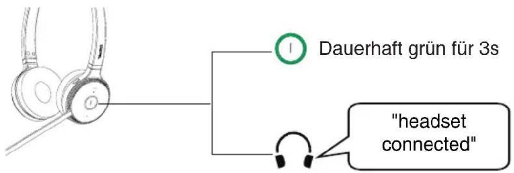 Dauerhaft grün für 3s "headset connected"