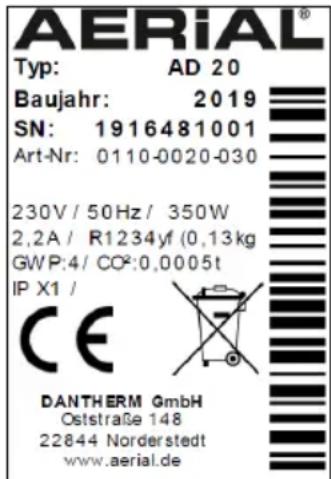 Aerial AD 660 - Placa de tipo - 1