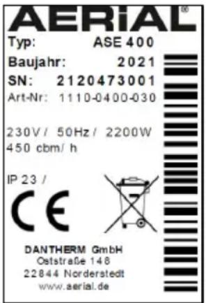 Aerial ASE 400 - Targhetta - 1