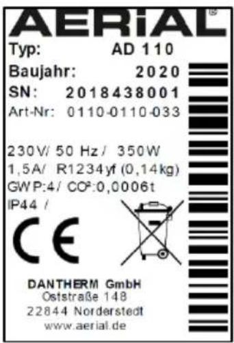 Aerial AD 110 - Targhetta - 1