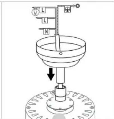 BESTRON Summer Breeze DC30BC - MONTAGE - Installer la tige descendante au moteur (option 1) - 3
