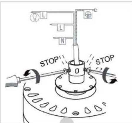 BESTRON Summer Breeze DC30BC - MONTAGE - Installer la tige descendante au moteur (option 1) - 2