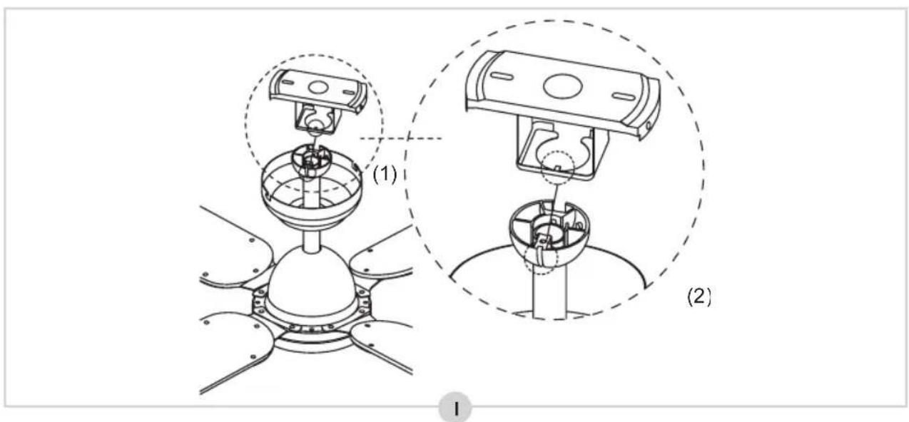 BESTRON Summer Breeze DCF42BR - MOUNTING - Mounting the fan blades to the motor housing - 4