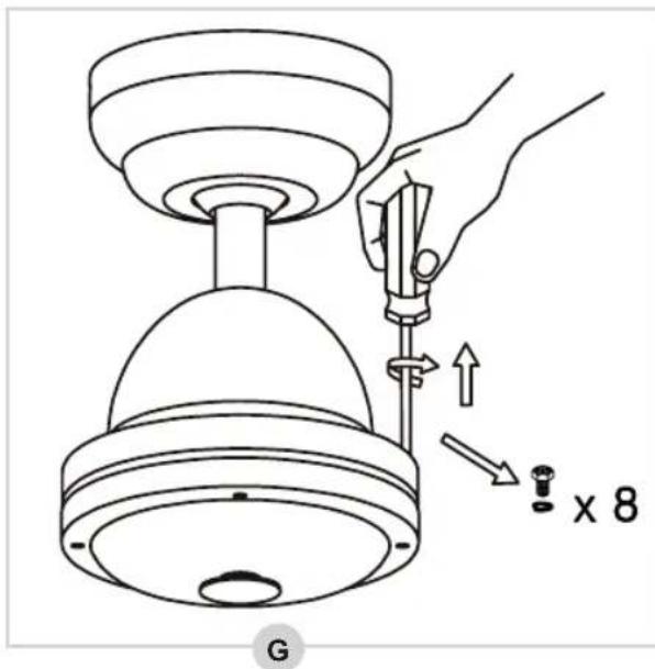 BESTRON Summer Breeze DCF42BR - MONTAGGIO - Montaggio delle pale del ventilatore sull'alloggiamento del motorino - 2