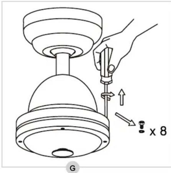BESTRON Summer Breeze DCF42BR - MONTAJE - montaje de las aspas del ventilador en la carcasa del motor - 2