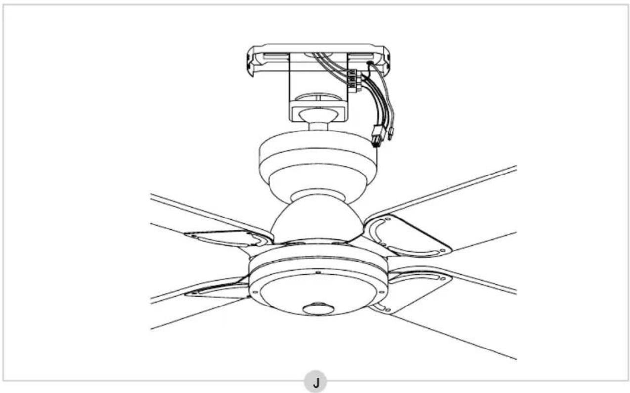 BESTRON Summer Breeze DCF42BR - MOUNTING - Mounting the fan blades to the motor housing - 5