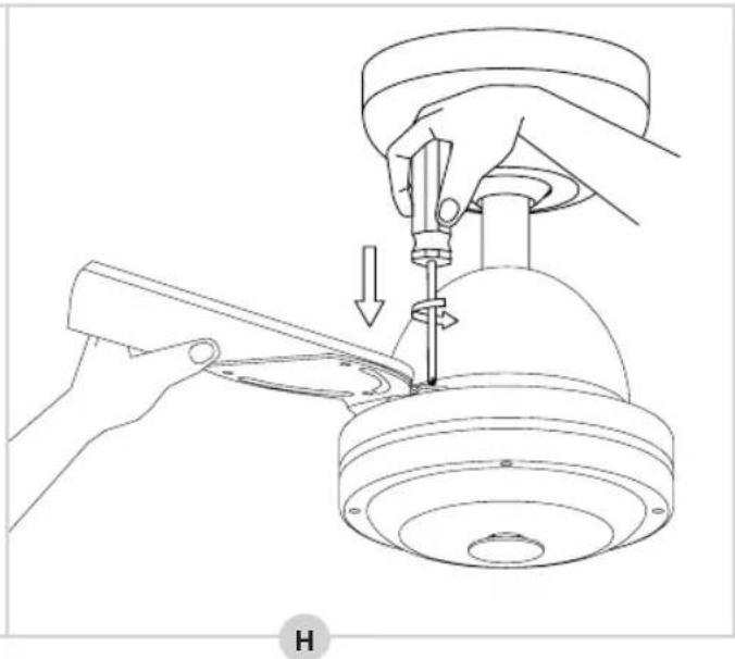 BESTRON Summer Breeze DCF42BR - MONTAJE - montaje de las aspas del ventilador en la carcasa del motor - 3