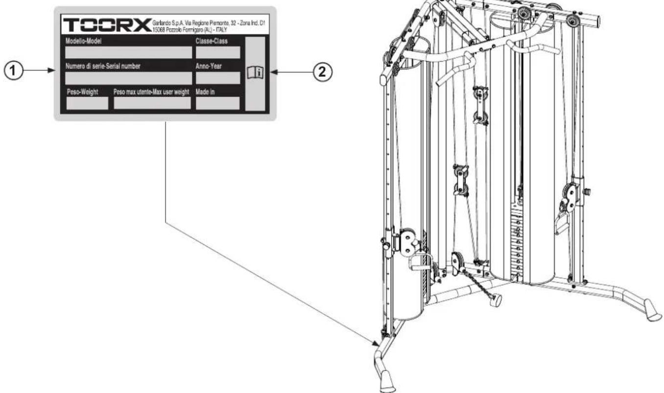 Toorx CSX70 - PLAQUES ADHESIVE SUR LE PRODUIT - 1