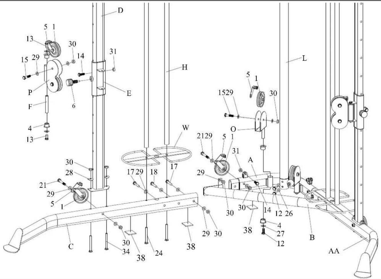 Toorx CSX70 - Assemblage de la base de support - 1
