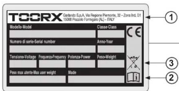 Toorx ERX300 - ETIQUETTES SUR LE PRODUIT - 1
