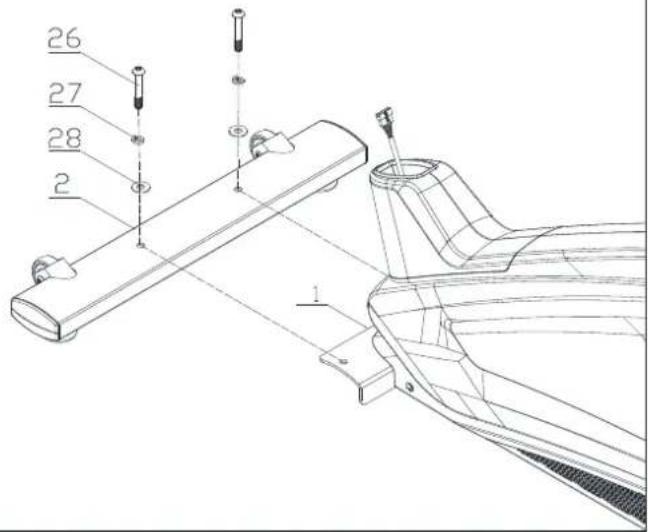 Toorx ERX300 - 1-2) montage des barres de support - 1
