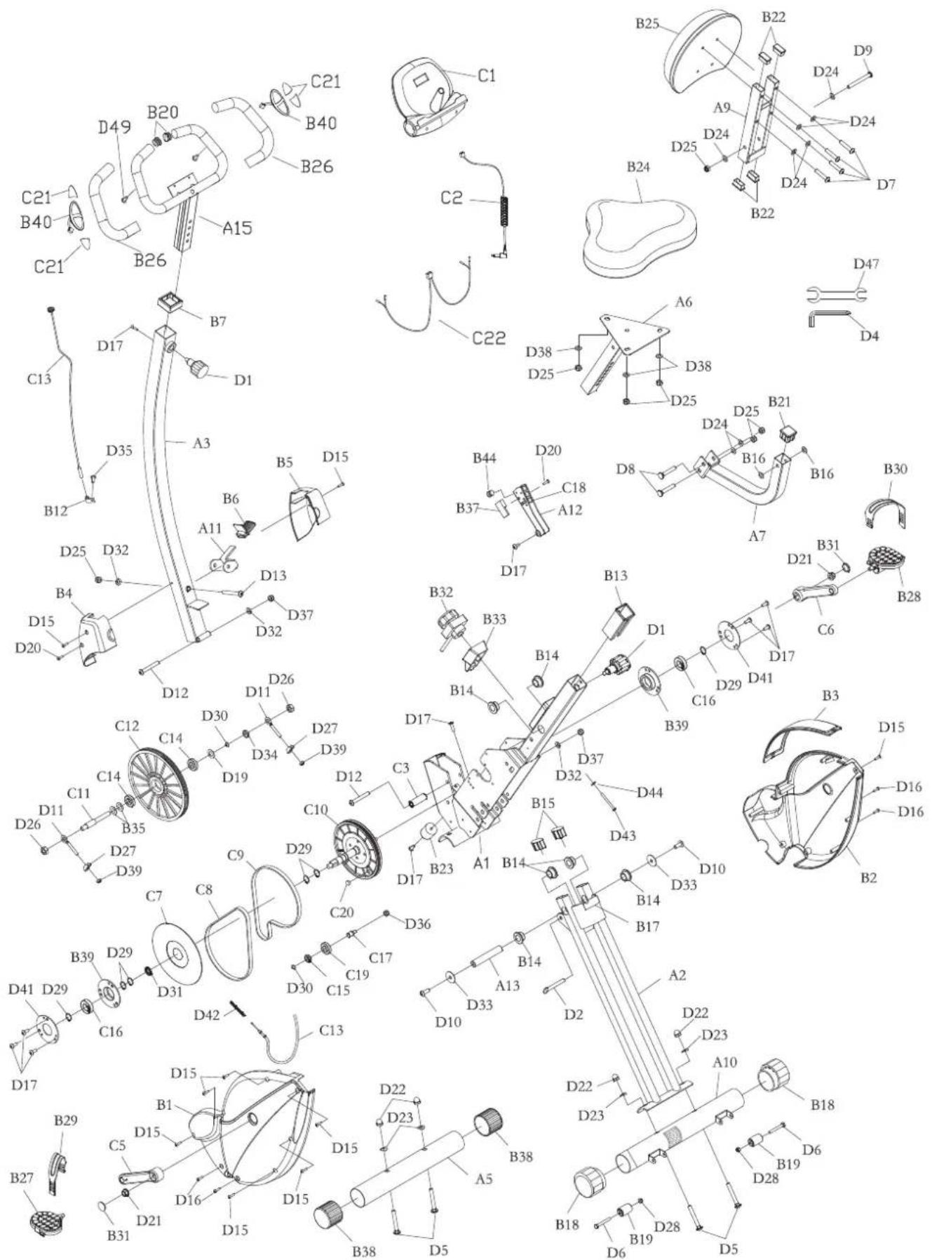 Toorx BRX Compact Multifit - Catalogue et commande des PIECES detachees - 2