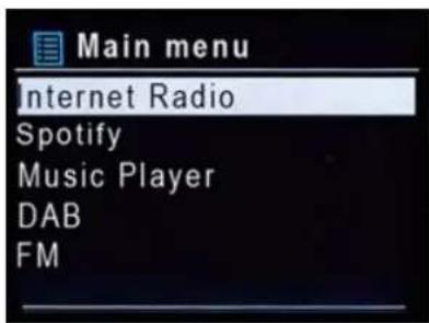 Soundmaster ICD3030 - HOOFDMENU - 1