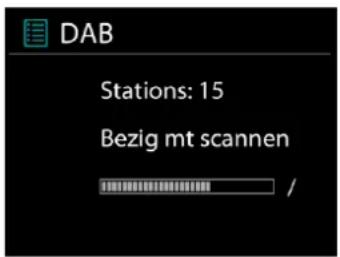DAB Stations: 15 Bezig mt scannen /
