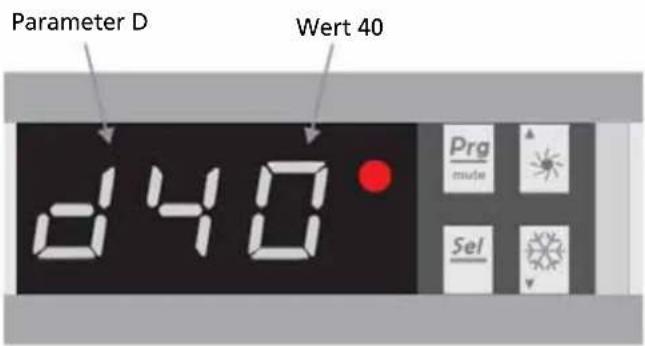 Parameter D Wert 40 d40 Prg mula Sel